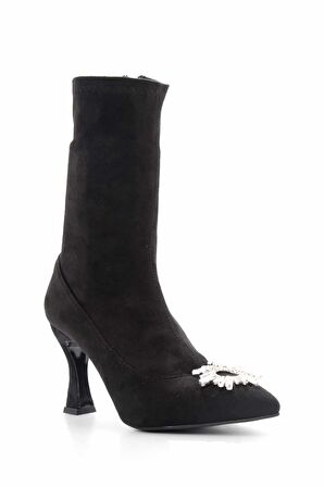 Bambi Siyah Süet  Kadın Bot & Bootie K02575211602