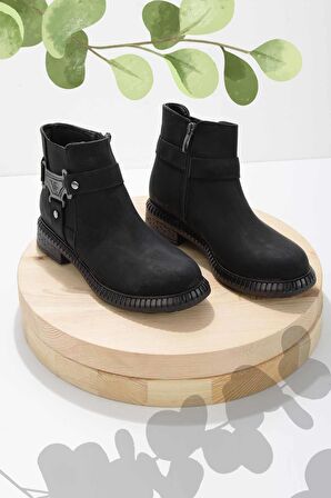 Bambi Siyah Nubuk  Kadın Bot & Bootie K02578040301
