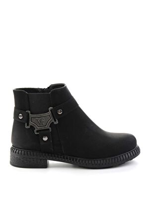 Bambi Siyah Nubuk  Kadın Bot & Bootie K02578040301