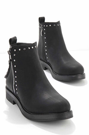 Siyah Nubuk  Kadın Bot & Bootie K02578300401