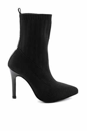 Bambi Siyah Triko  Kadın Bot & Bootie K02575333382