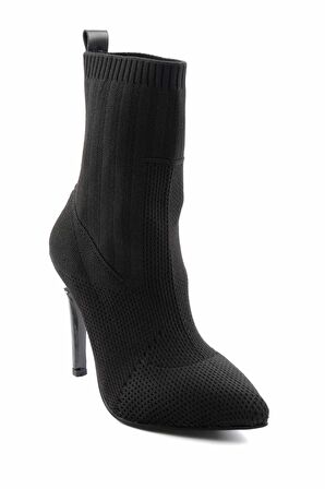 Bambi Siyah Triko  Kadın Bot & Bootie K02575333382
