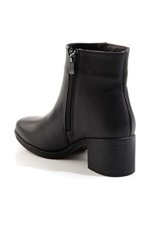 Siyah Hakiki Deri Kadın Bot & Bootie K02586082503