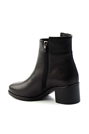 Siyah Hakiki Deri Kadın Bot & Bootie K02586301703