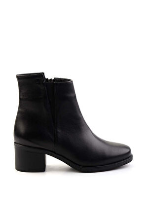 Siyah Hakiki Deri Kadın Bot & Bootie K02586301703