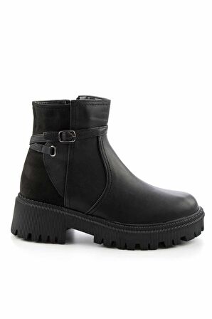 Bambi Siyah Siyah Süet  Kadın Bot & Bootie K02586211509