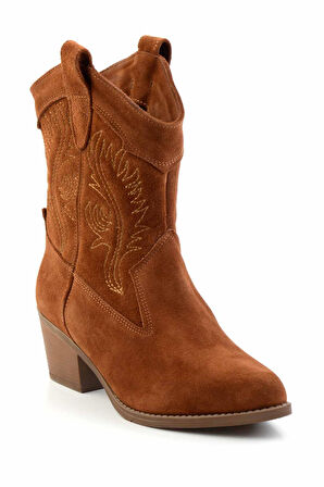 Taba Süet Hakiki Deri Kadın Bot & Bootie K02586888902