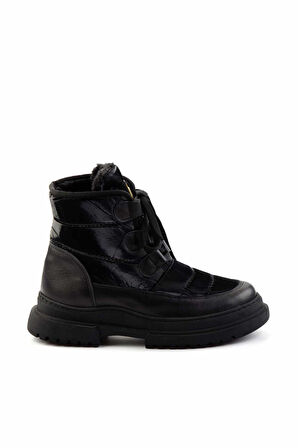 Parlak Siyah Anorak  Kadın Bot & Bootie K02586231285