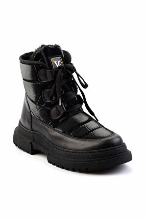 Parlak Siyah Anorak  Kadın Bot & Bootie K02586231285