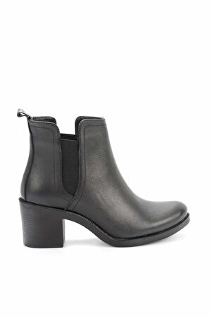 Bambi Siyah Hakiki Deri Kadın Bot & Bootie K02629010103