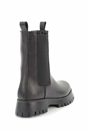Bambi Siyah Hakiki Deri Kadın Bot & Bootie K02629378803