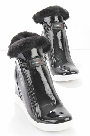 Bambi Siyah Rugan  Kadın Bot & Bootie K02628020608