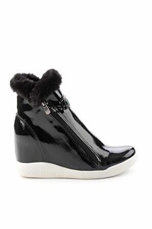 Bambi Siyah Rugan  Kadın Bot & Bootie K02628020608
