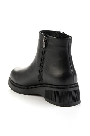 Siyah Hakiki Deri Kadın Bot & Bootie K02631128803