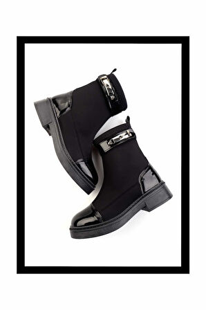 Siyah Streç  Kadın Bot & Bootie K02643085017