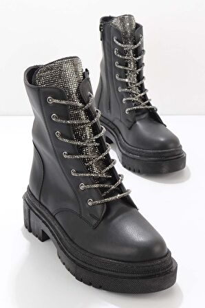 Siyah Platin  Kadın Bot & Bootie K02641530609