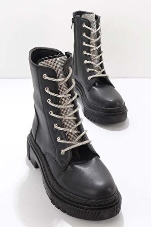Siyah Lame  Kadın Bot & Bootie K02641530609