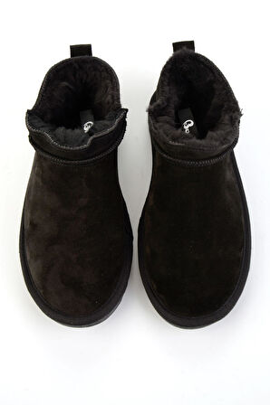 Siyah Hakiki Deri Kadın Bot & Bootie K02653018002