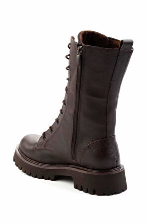Kahve Hakiki Deri Kadın Bot & Bootie K02666415003