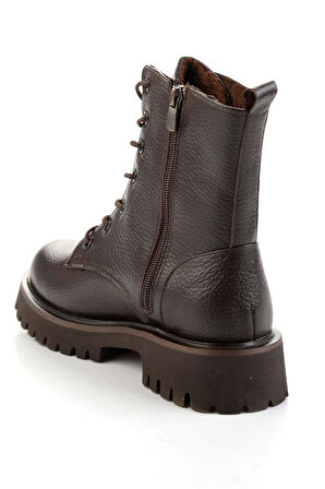 Kahve Hakiki Deri Kadın Bot & Bootie K02666420003