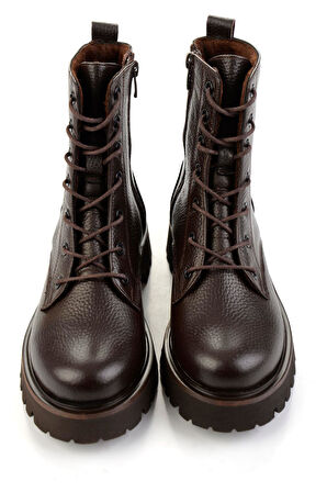 Kahve Hakiki Deri Kadın Bot & Bootie K02666420003