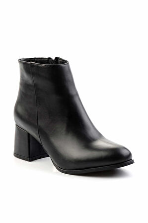 Siyah Hakiki Deri Kadın Bot & Bootie K02666418003