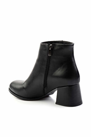Siyah Hakiki Deri Kadın Bot & Bootie K02666418003