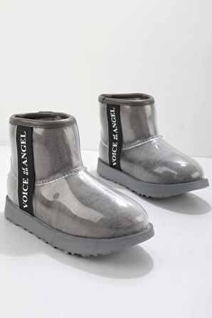 Bambi Gri Kürklü  Kadın Bot & Bootie K02661000197