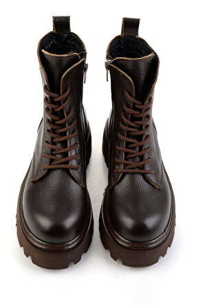 Kahve Hakiki Deri Kadın Bot & Bootie K02678020903