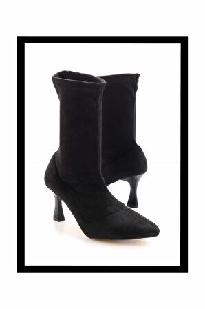 Siyah Süet  Kadın Bot & Bootie K02671902302
