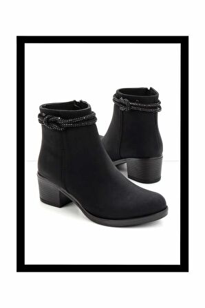 Siyah Nubuk  Kadın Bot & Bootie K02671903601
