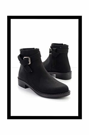 Siyah Nubuk  Kadın Bot & Bootie K02671904001