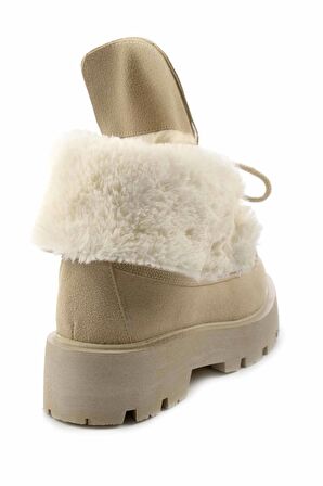 Bambi Bej Süet  Kadın Bot & Bootie K02678020602