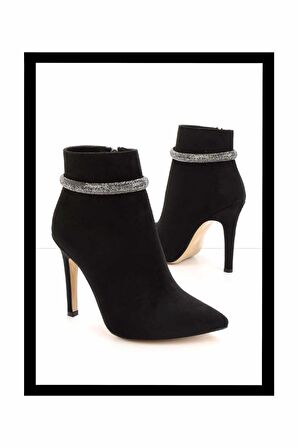 Siyah Platin Süet  Kadın Bot & Bootie K02674030402