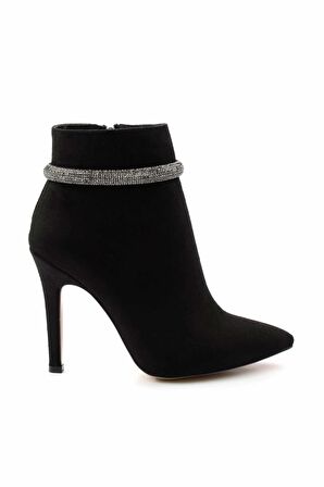 Siyah Platin Süet  Kadın Bot & Bootie K02674030402