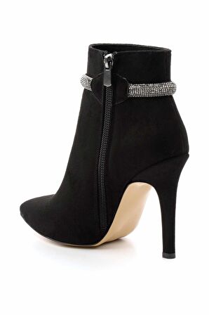 Siyah Platin Süet  Kadın Bot & Bootie K02674030402