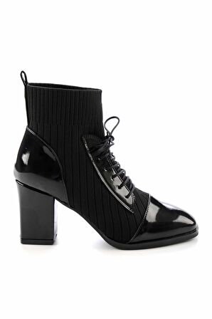 Bambi Siyah Rugan  Kadın Bot & Bootie K02687022108