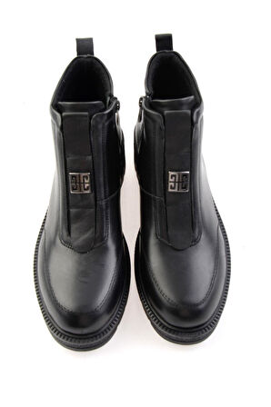 Siyah Hakiki Deri Kadın Bot & Bootie K02717251703