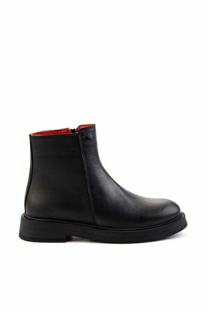 Siyah Hakiki Deri Kadın Bot & Bootie K02717251003