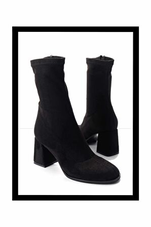 Siyah Süet  Kadın Bot & Bootie K02718131502