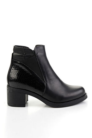 Siyah Siyah Hakiki Deri Kadın Bot & Bootie K02717211003