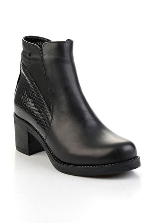 Siyah Siyah Hakiki Deri Kadın Bot & Bootie K02717211003