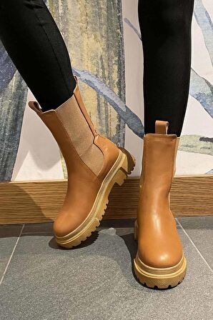 Bambi Taba Hakiki Deri Kadın Bot & Bootie K02724300103