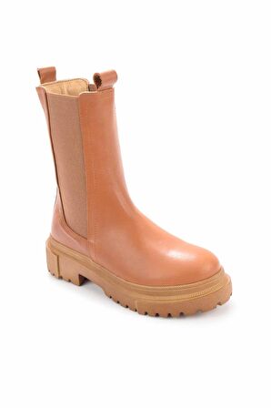 Bambi Taba Hakiki Deri Kadın Bot & Bootie K02724300103