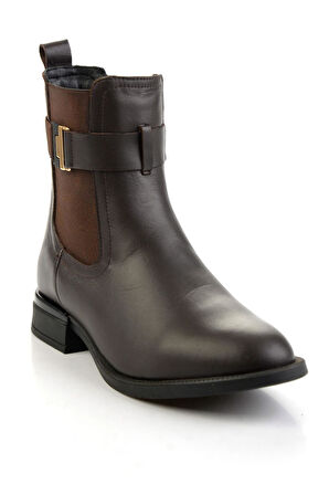 Kahve Hakiki Deri Kadın Bot & Bootie K02724400103