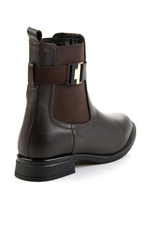 Kahve Hakiki Deri Kadın Bot & Bootie K02724400103