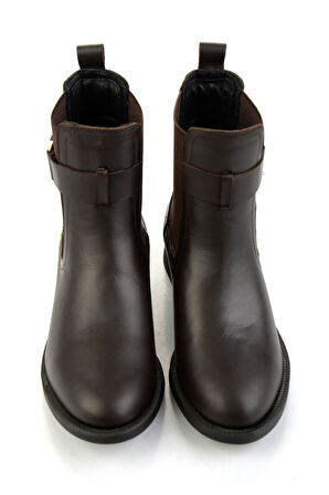 Kahve Hakiki Deri Kadın Bot & Bootie K02724400103