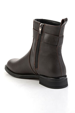 Kahve Hakiki Deri Kadın Bot & Bootie K02724560303