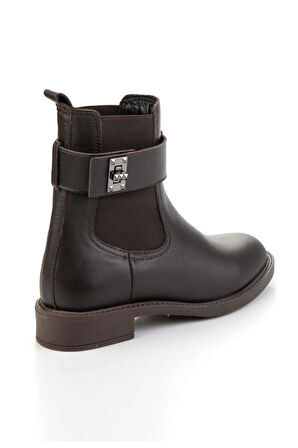 Kahve Hakiki Deri Kadın Bot & Bootie K02724259003