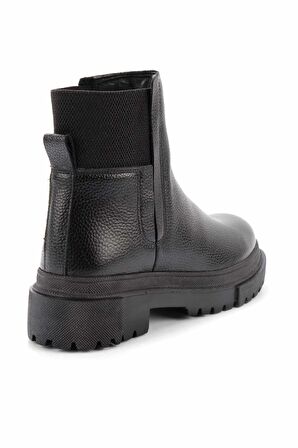 Bambi Siyah Hakiki Deri Kadın Bot & Bootie K02724300003
